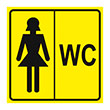 Визуальная пиктограмма «Женский туалет», ДС28 (пластик 2 мм, 150х150 мм)